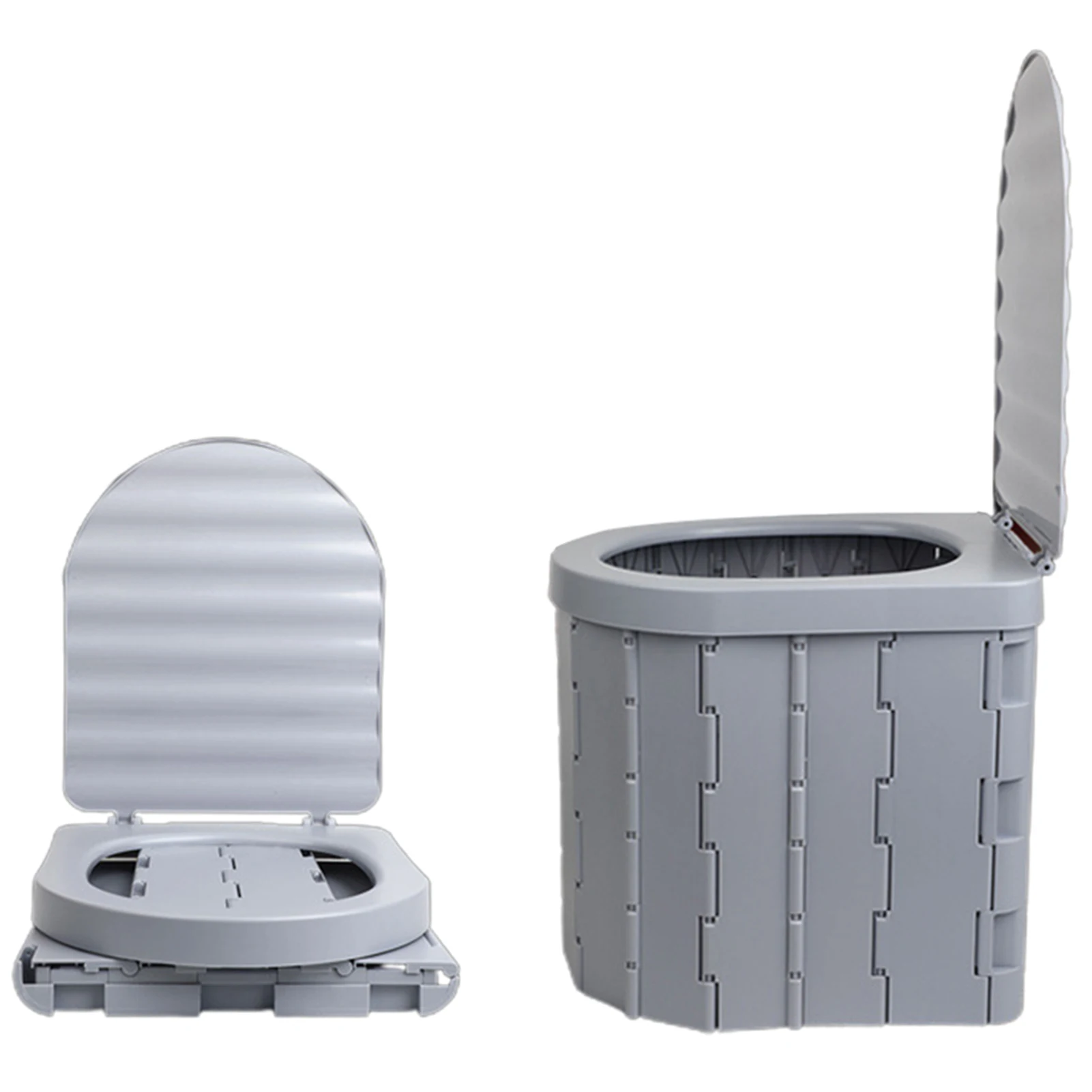 

Portable Toilet with Lid Folding Emergency Potty Toilet Outdoor Emergency Waste Tank for Camping Hiking Beach Travel