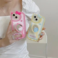 sanrio hello kitty with makeup mirror phone case for iphone 11 12 13 pro max x xs xr 7 8 plus girl gift shockproof cover