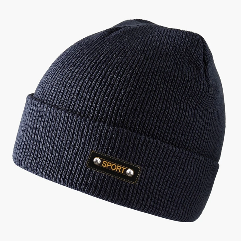 Winter Slouchy Knitted Cap Elastic Skateboard Skiing Bonnet 