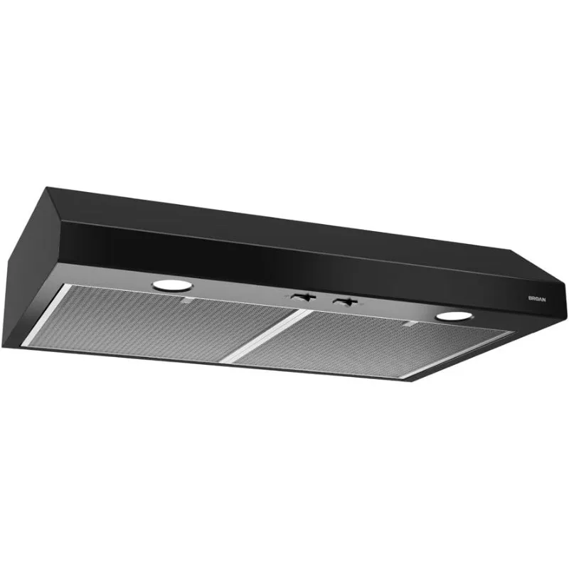 

Broan-NuTone BCSD130BL Glacier 30-inch Under-Cabinet 4-Way Convertible Range Hood with 2-Speed Exhaust Fan and Light, Black