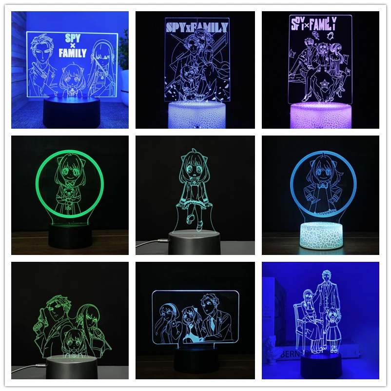 

Шпионская фигурка х-семьи аниме, подделка Бонд, подделка, фигурки героев, игрушки, милые 3D светодиодные ночники, лампа для манги, подарок для ...