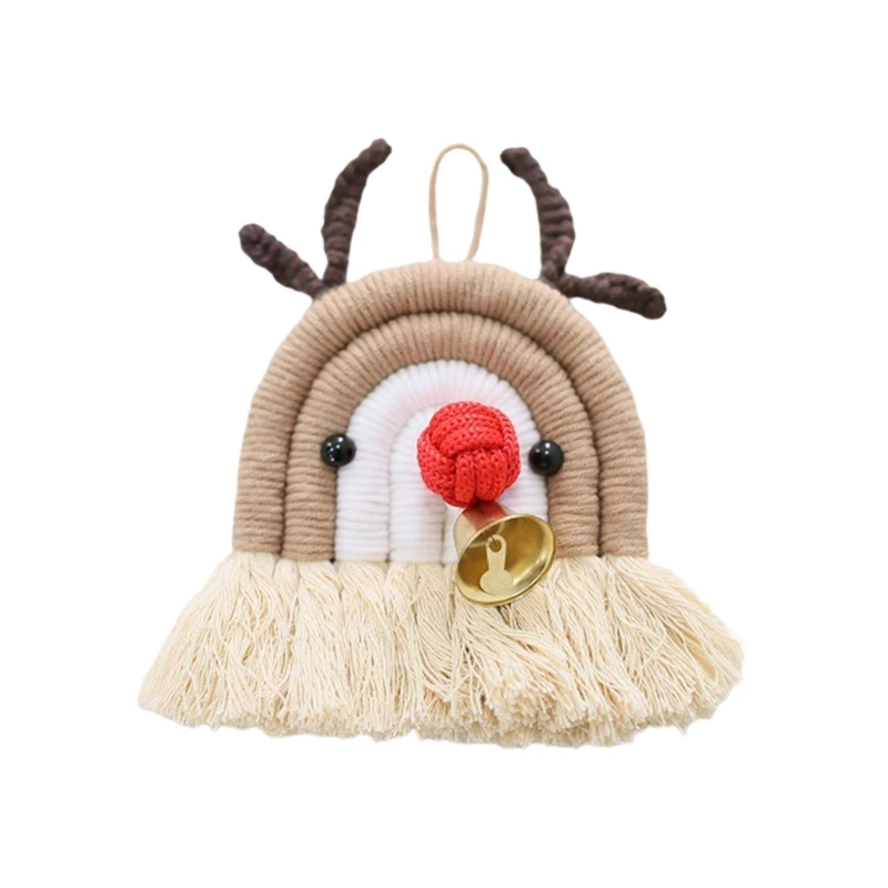 

Nordic Hand-woven Knitting Wool Macrame Tapestry Elk Wall Hanging Pendant Kids Room Nursery Ornament Home Decoration