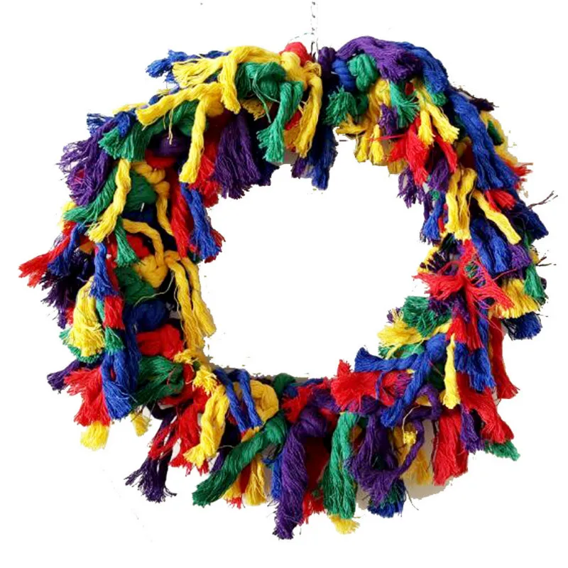 

Pet Products Hanging Bird Cage Ring Toy Climbing Cotton Rope Loop Bird Hook Installation Parrot Chewing Swing