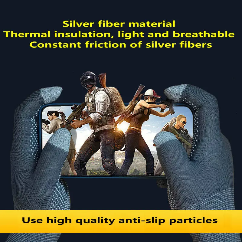 

Silver Fiber Touch Screen Gloves Gaming Finger Sleeve Cover Sensitive Touch Screen Fingertip For PUBG PS5 PS4 Games Press Gloves