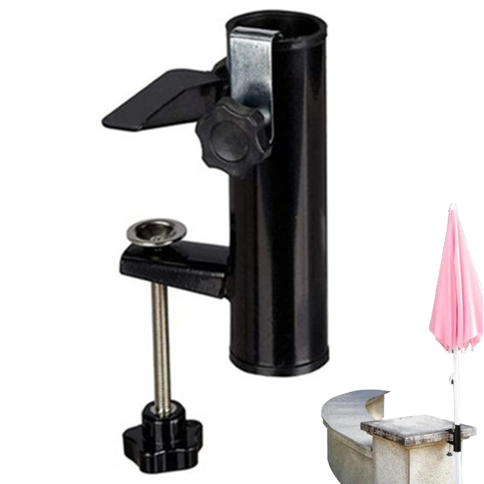 

Держатель зонтика для внутреннего дворика, внешнее освещение для перил, скамейки, забора, стенда, металлический зонт-зажим для палубы, пляжн...