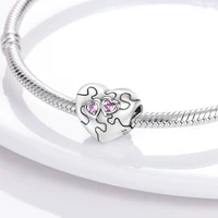 classic 100 925 sterling silver pink cz heart charms exqusite love heart shaped beads for pandora bracelet jewelry kjc182