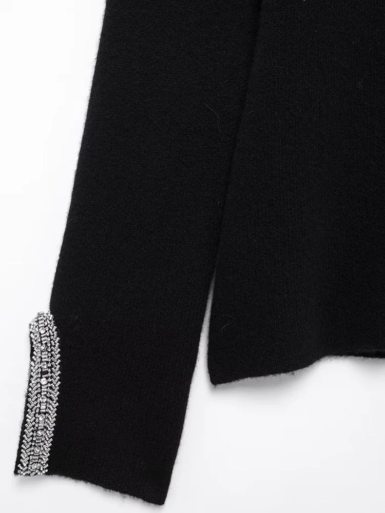 Новинка 2024 осенне-зимняя женская куртка с круглым вырезом мода декоративный топ