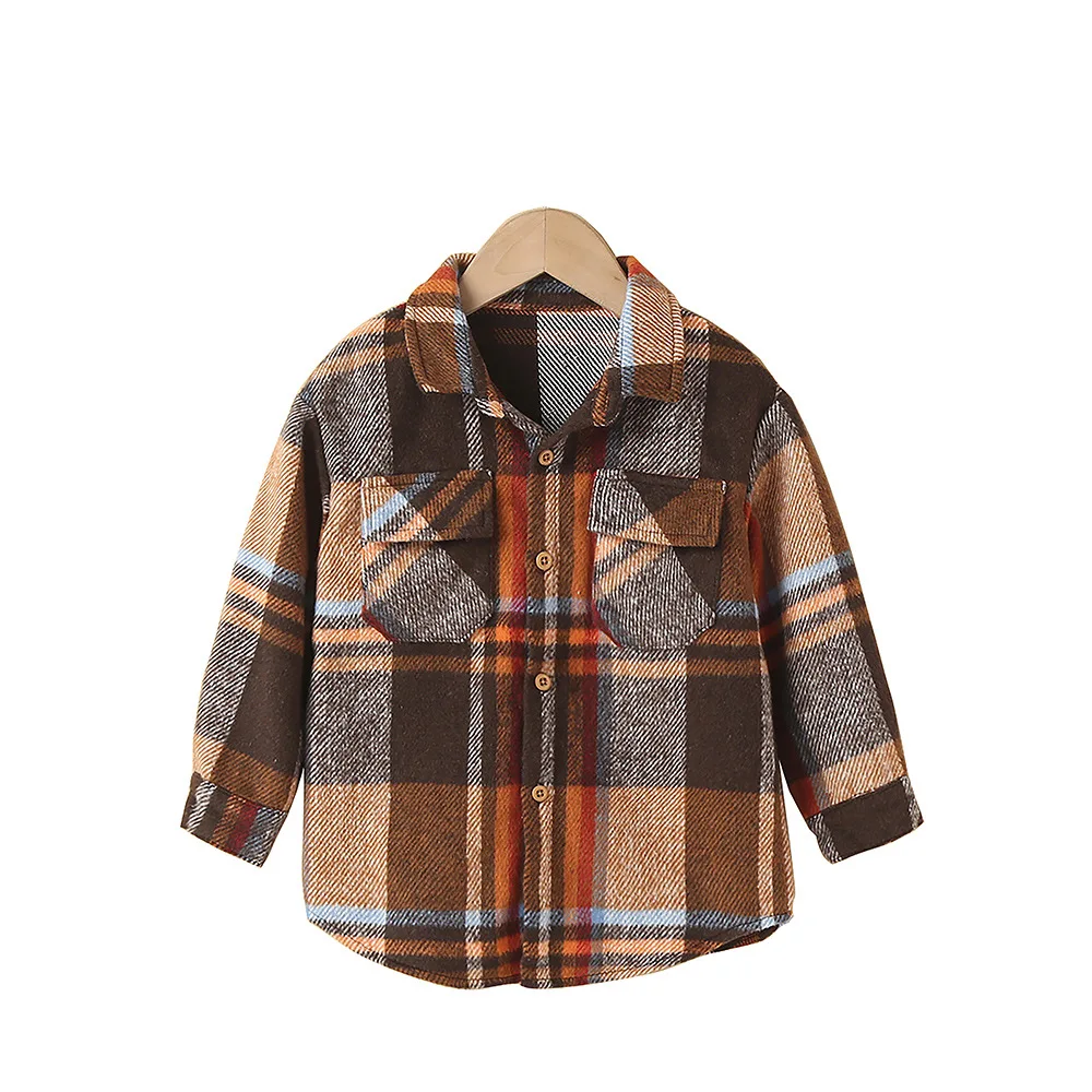 

New Girls' Fashionable Spring And Autumn Plaid Shirts Children's Cotton Stitching Casual Bottoming Shirts Kids Striped Blouses