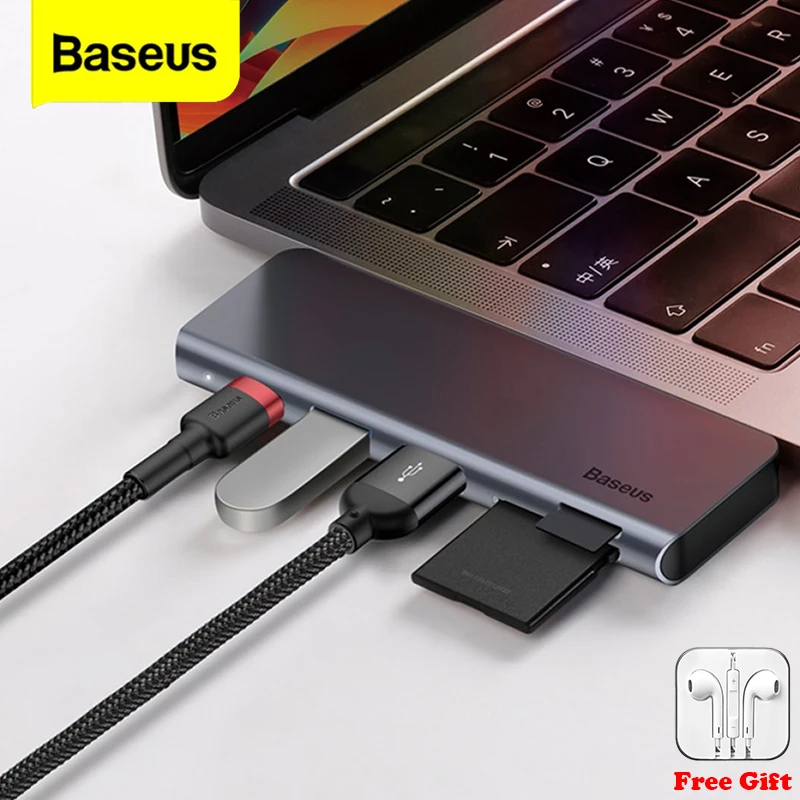 

Baseus USB HUB Adapter USB C HUB To Multi USB 3.0 USB HUB For MacBook Air 2016 TF SD Card Reader PD 60W Fast Charge Type-C