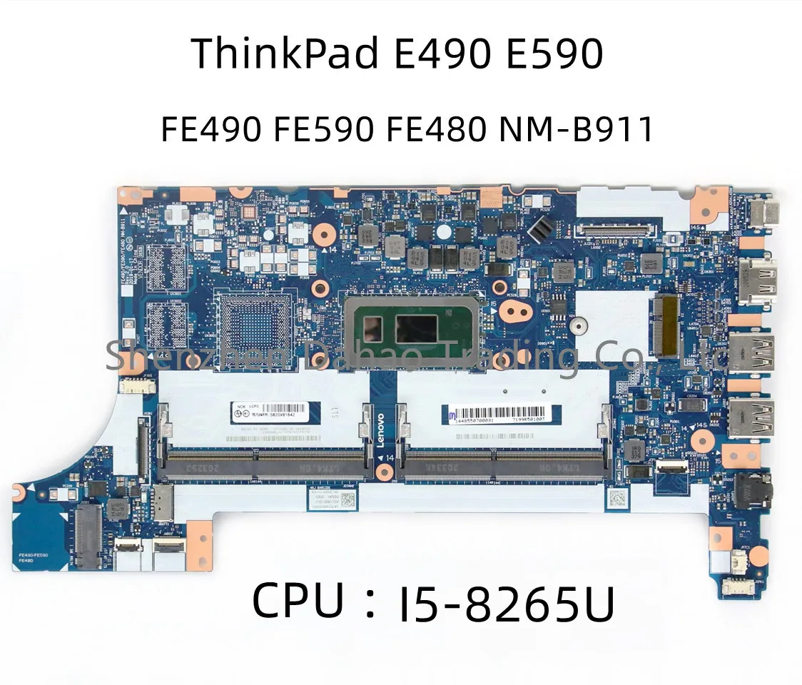 

FRU 02DL774 5B20V81838 5B20V81840 For Lenovo Thinkpad E490 E590 Laptop Motherboard With I5-8265U DDR4 FE490 FE590 FE480 NM-B911