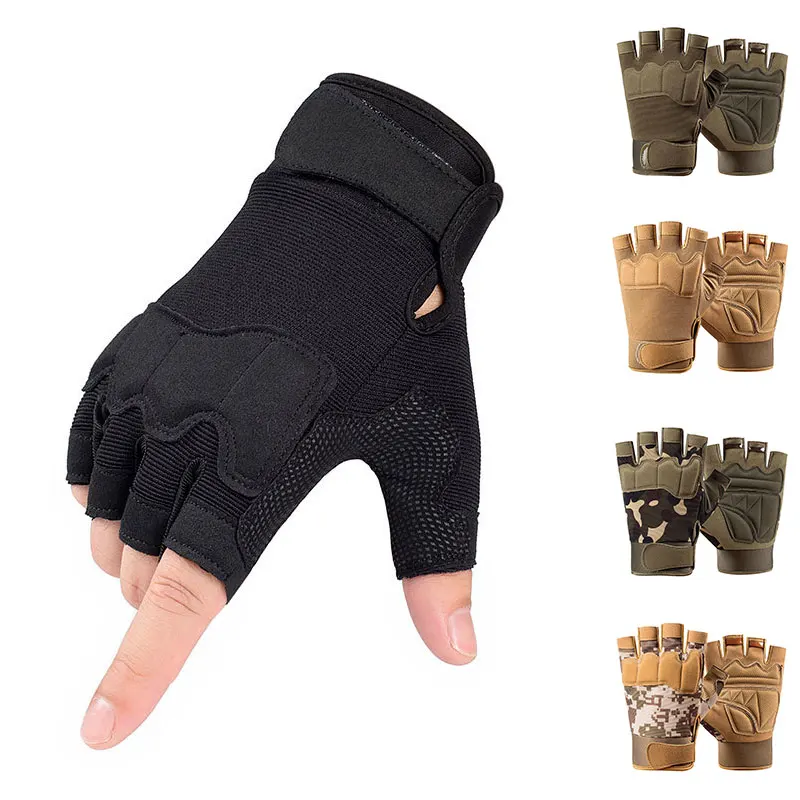 

Half Finger Cycling Gloves Motorcyclist Gloves Outdoor Training Military Army Sport Fingerless Mittens Women Men Bike Gloves