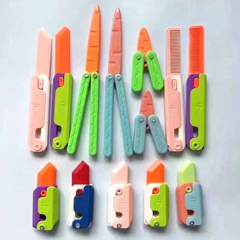 

Гравитационный нож с 3d-печатью, маленький нож-редис для прыжков, мини-модель с подвеской, игрушка для декомпрессии, мини нож-бабочка