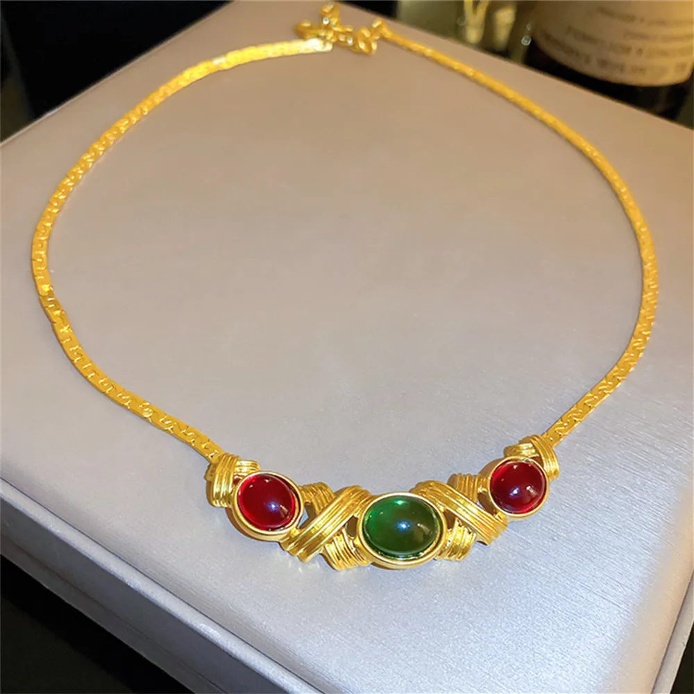 

European and American Trend New Geometric Oval Necklace for Women 2023 Retro Style Luxury High Sense Jewelry Gift Accessories