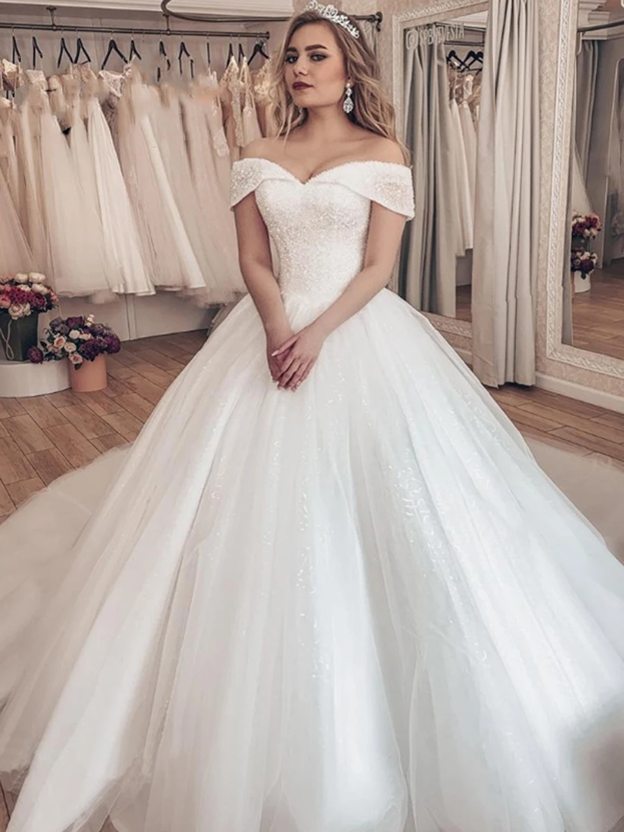 

Miaoduo Vestido Noiva 2022 свадебное платье с блестящими кристаллами с открытыми плечами роскошное свадебное платье Brautkleid Robe de Mariage