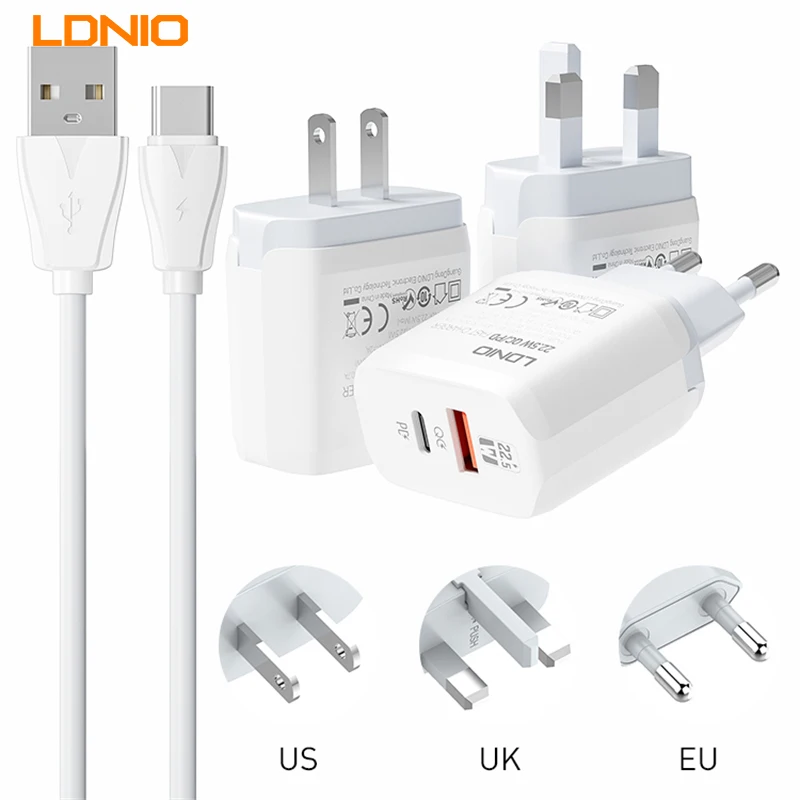 

LDNIO A2421C Portable Travel Charger QC 3.0 USB PD Quick Charge Power Adapter Mobile Fast Charger For Iphone 12 13 USB Charger