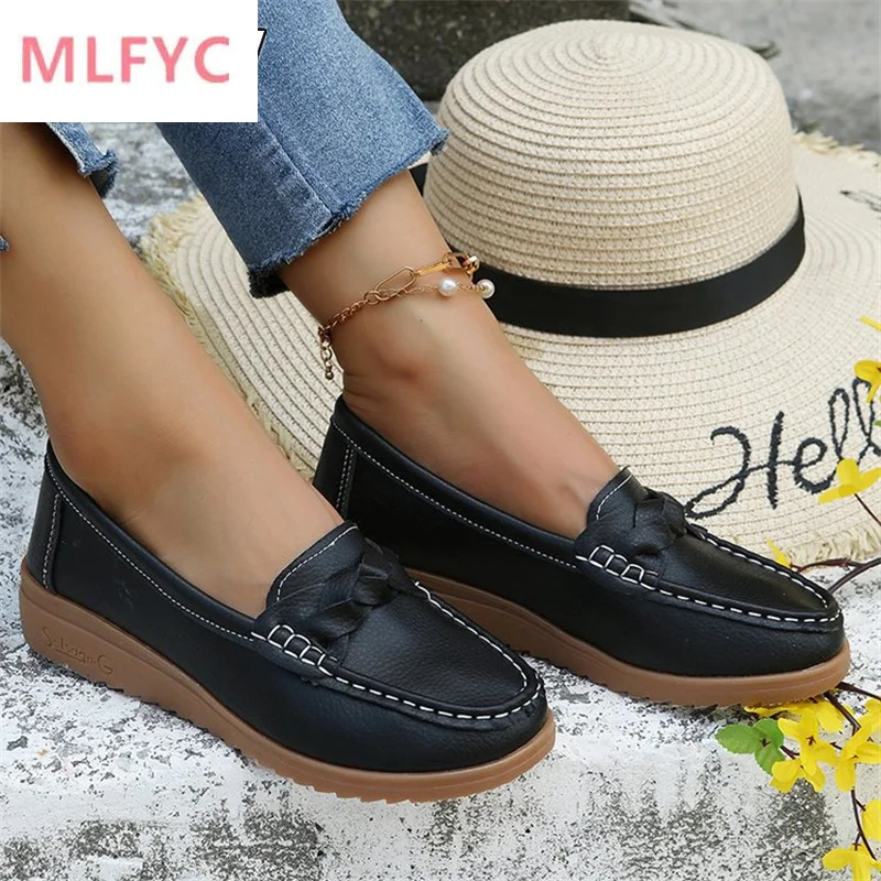 

2022 summer new single shoes women's round toe flat fashion solid color large size single shoes women's women's single shoes