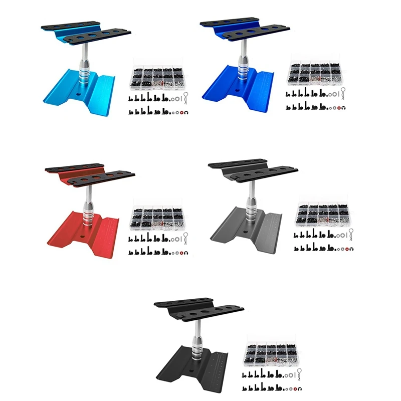 

RC Car Repair Work Stand 360 Degree Rotation And 520PCS Screws Kit Repair Tool Box For 1/8 1/10 1/12 1/16 1/18 RC Car