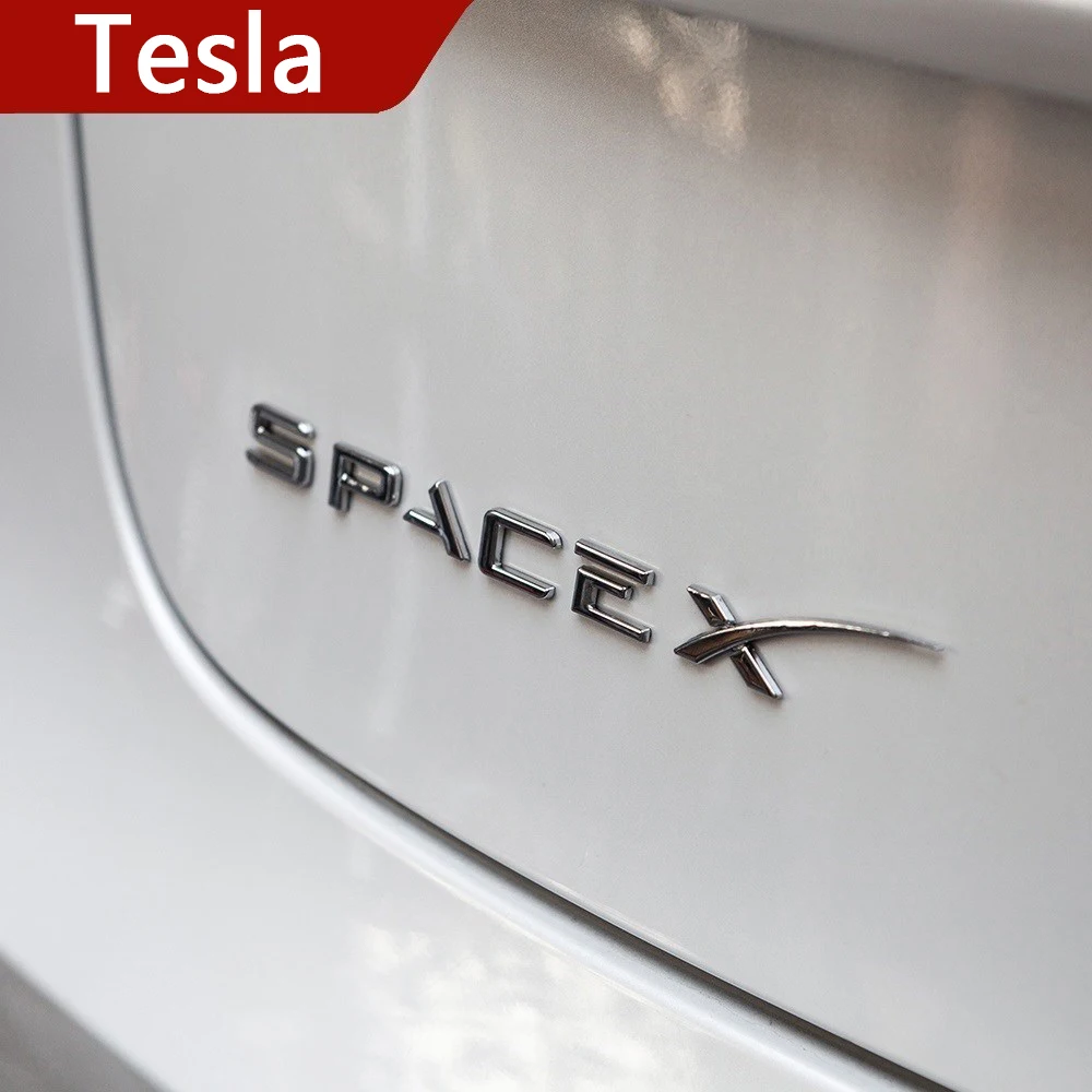 

Newest Car Space X Stickers Tesla Model 3 S X Y Letters Logo Decals Auto Body Badge Emblem Tail Exterior Accessories 2022 2021