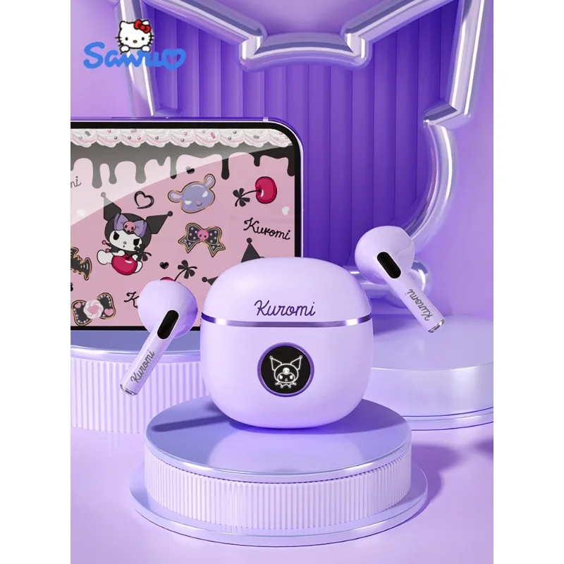 

Sanrio Hello Kitty Kuromi Retro Bluetooth Earphones Cinnamoroll Stereo Wireless Headset Sport Game Headphones Girl Woman Gift