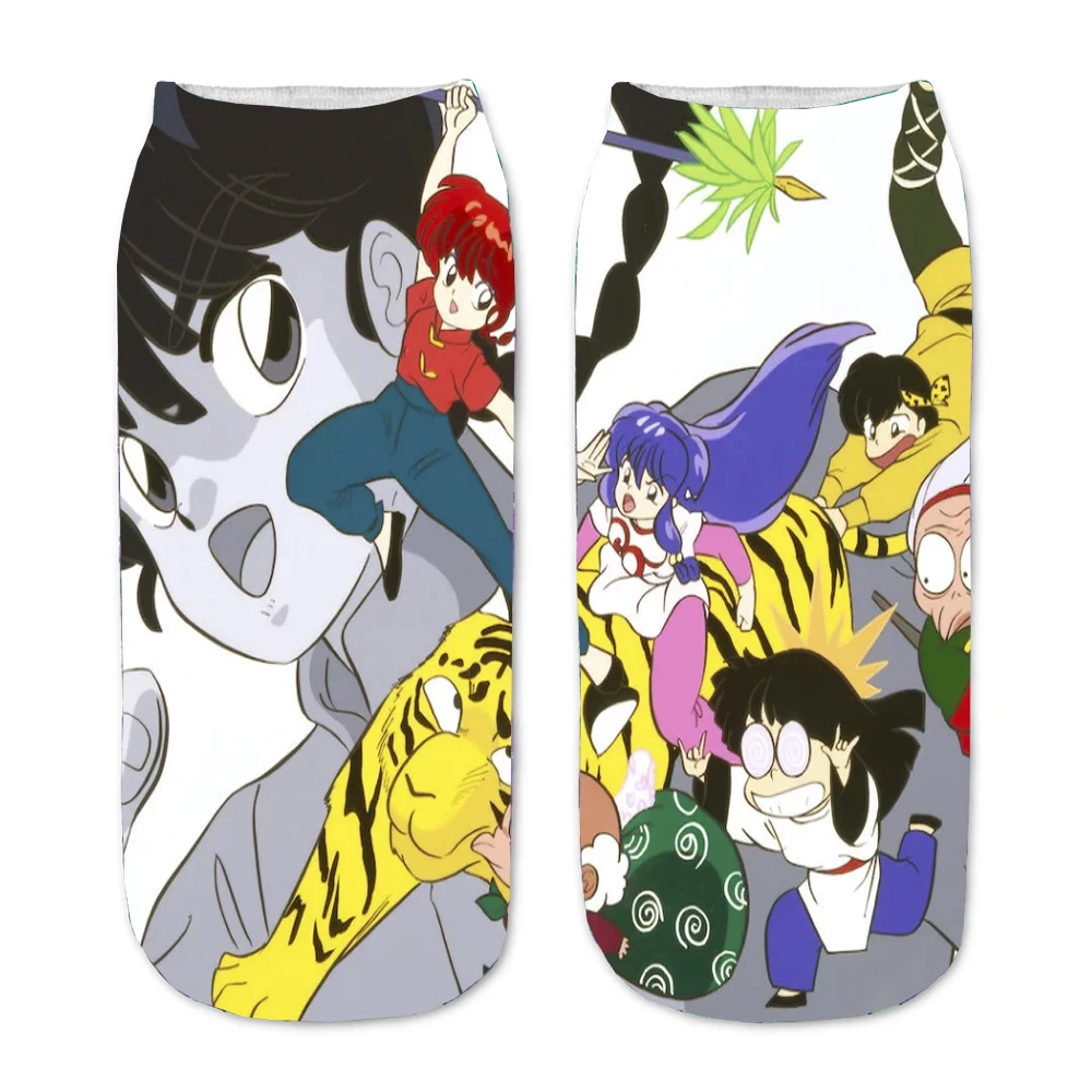 

Cartoon Print Adult Socks Men Women socks Cosplays Teenager Hip Hop Casual Socks For Anime Ranma ½ Cartoon Cute Socks