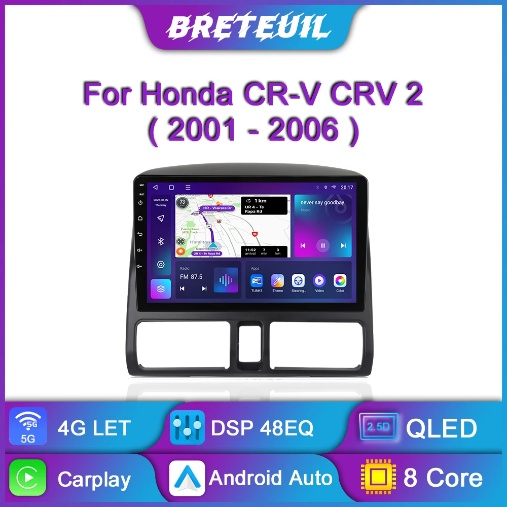 

Для Honda CR-V 2 CRV 2001 2002 2003 2004 2005 2006 Android автомобильное радио мультимедийный видеоплеер навигация GPS Carplay QLED сенсорный экран авто стерео