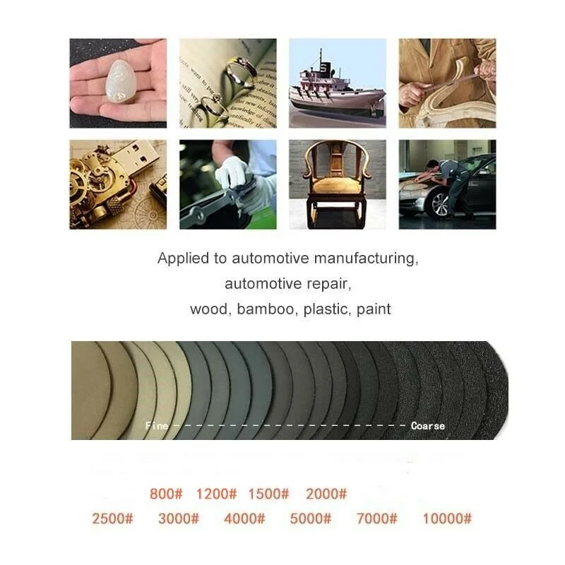

50PCS 3inch Wet/Dry Sandpaper Hook Loop Silicon Carbide Sanding Discs Assorted Grit 800/1200/1500/2000/2500/3000/4000/ 5000/7000