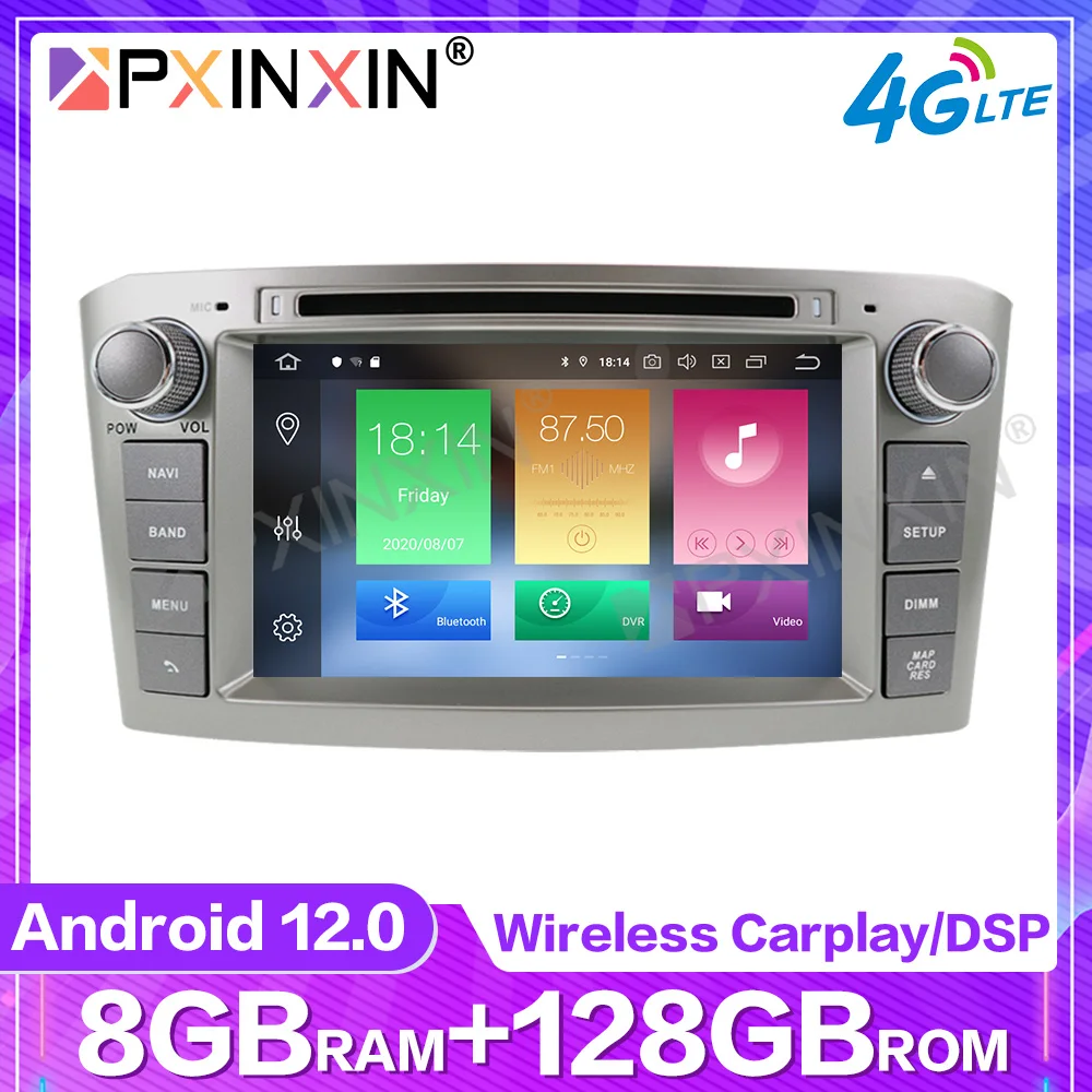 

Android 12,0 8 + 128G для Toyota Avensis 2002-2008 GPS Автомобильный мультимедийный плеер головное устройство аудио Радио Навигация магнитофон