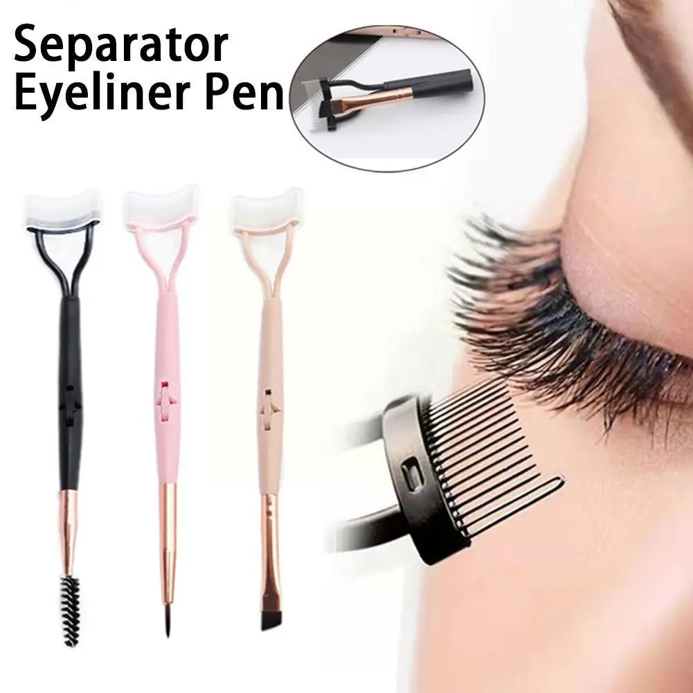

Double Head Eyelash Curler Beauty Makeup Lash Separator Brush Foldable Beauty Tool Curl Makeup Metal Cosmetic Eyelash Masca L0A7