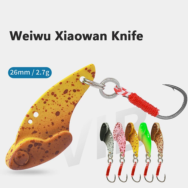 

Weiwu Xiaowan Knife 2.7g 26mm Sequin Road Subbait Metal Bait VIB Hard Bait White Stripe Horse Mouth
