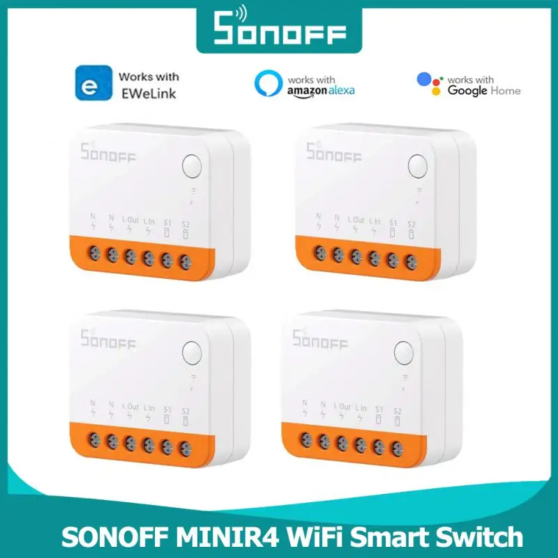 

SONOFF MINIR4 WiFi Smart Switch Mini Extreme Relay 2 Way Control Smart Home Switch Support R5 S-MATE Alexa Alice Google Home