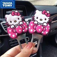 takara tomy bow hello kitty car safety car with plug holder extension insert cartoon cute car safety buckle accessories