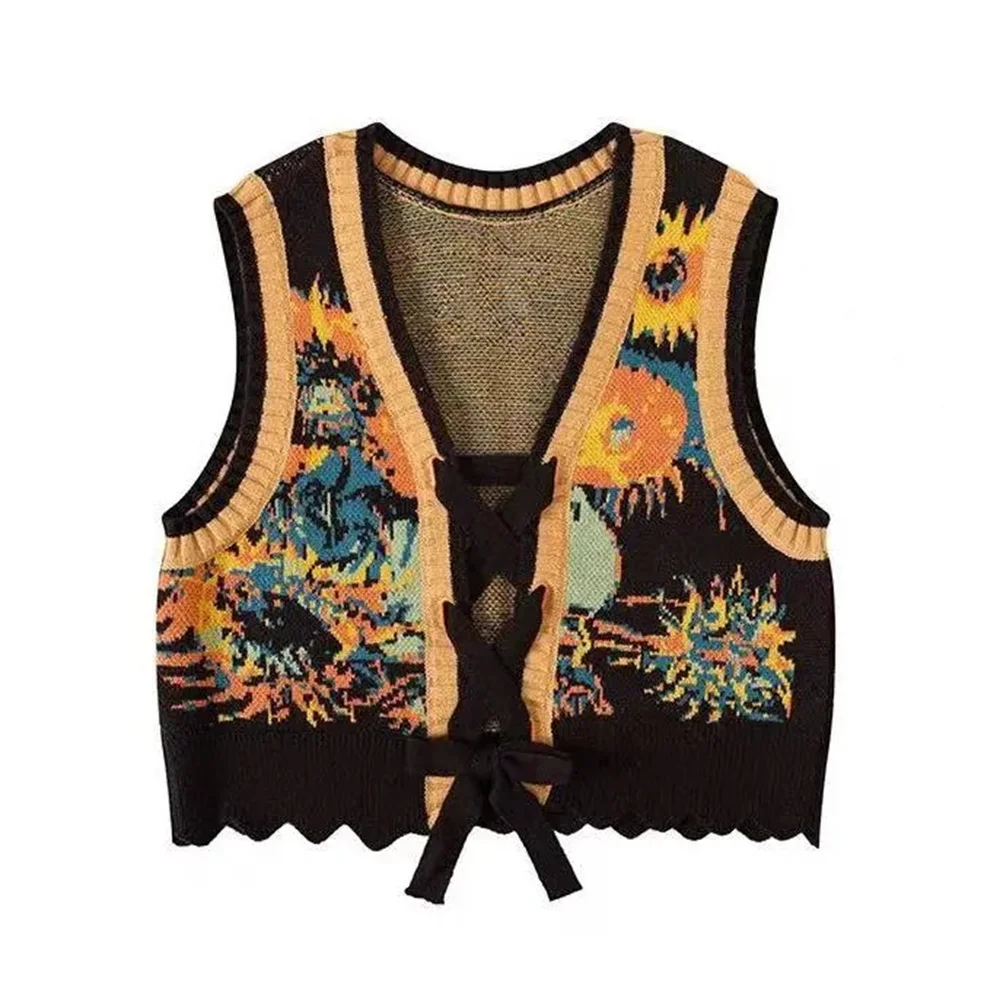 Женский трикотажный свитер в стиле народного стиля