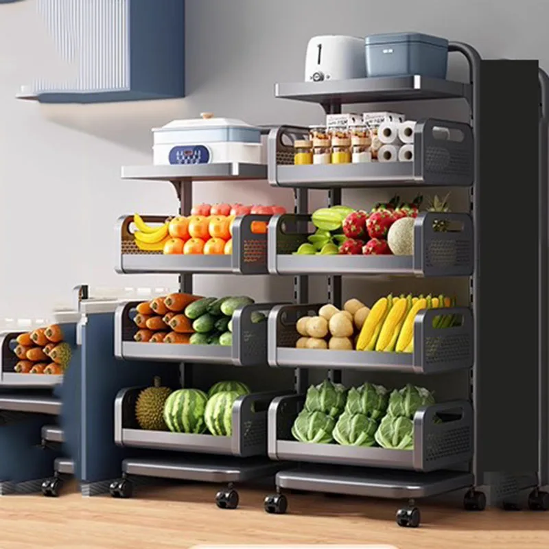 

Kitchen Mobile Trolley Rolling Bathroom Serving Basket Household Storage Cart Fashion Grocery Carro Cocina Modern Furniture DWH