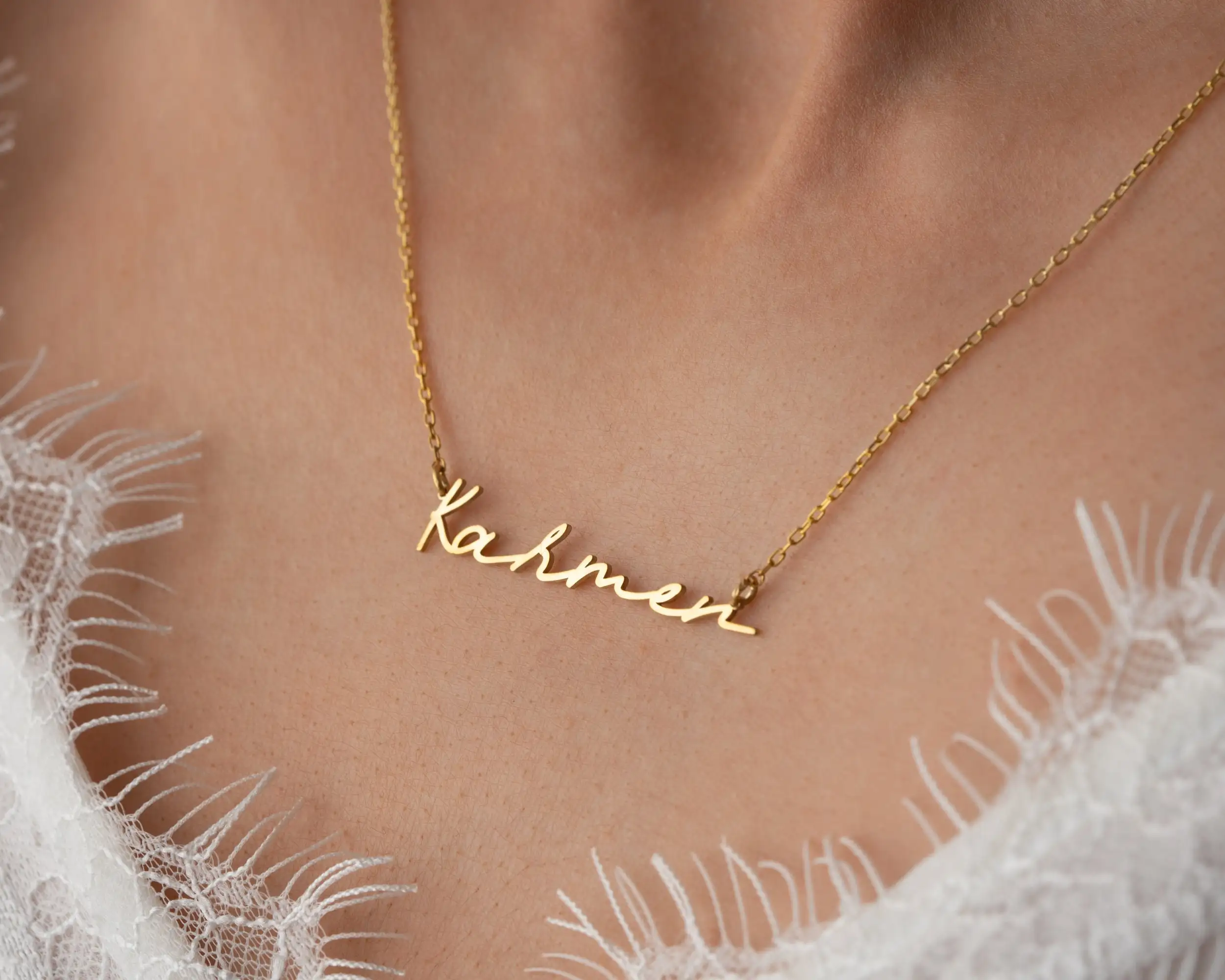 

Personalized Choker Charm,Dainty Gold Plated Custom Name Necklace,Stainless Steel Nameplate Pendant,Customized Jewelry For Women