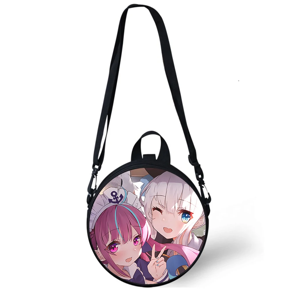 Minato Aqua hololive girl Child kindergarten Bag 3D Print Crossbody Shoulder Bags School Women Mini Round Bagpacks Rugtas Bag