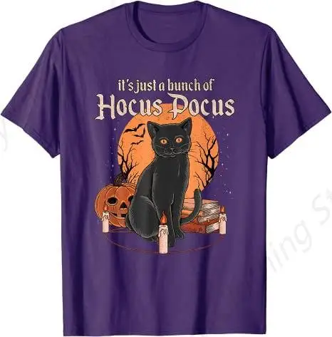 Футболка Bunch of Hocus Pocus Cat костюм на Хэллоуин подарок готический стиль круглый вырез