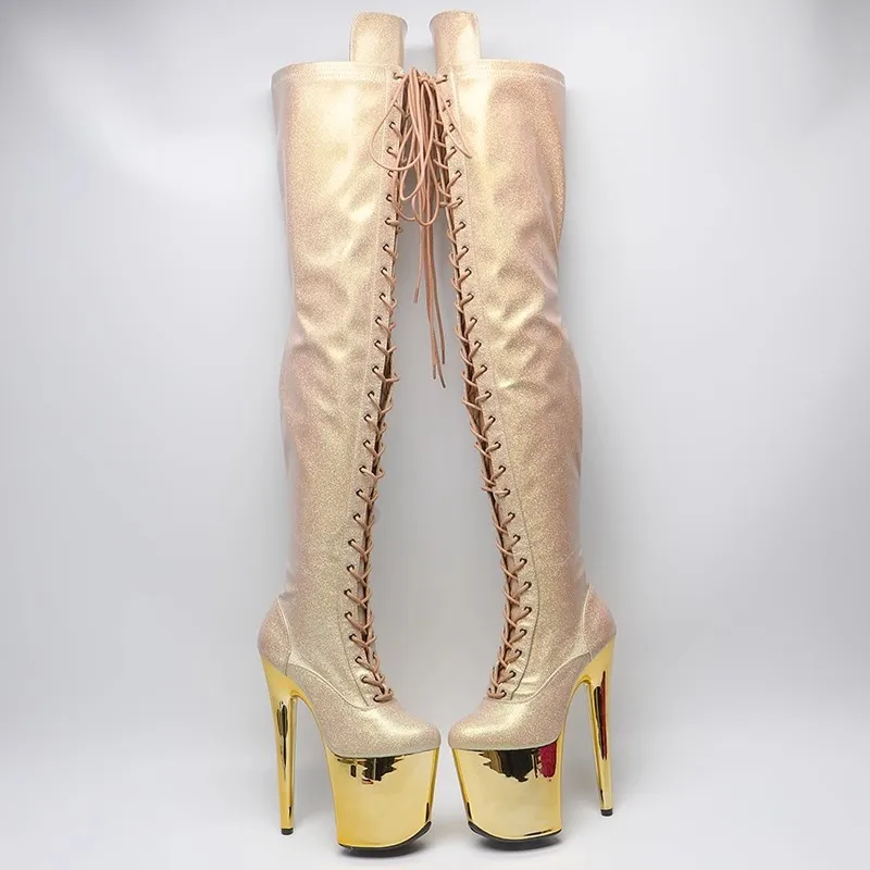 LAIJIANJINXIA/Новые женские сапоги выше колена на платформе и высоком каблуке для