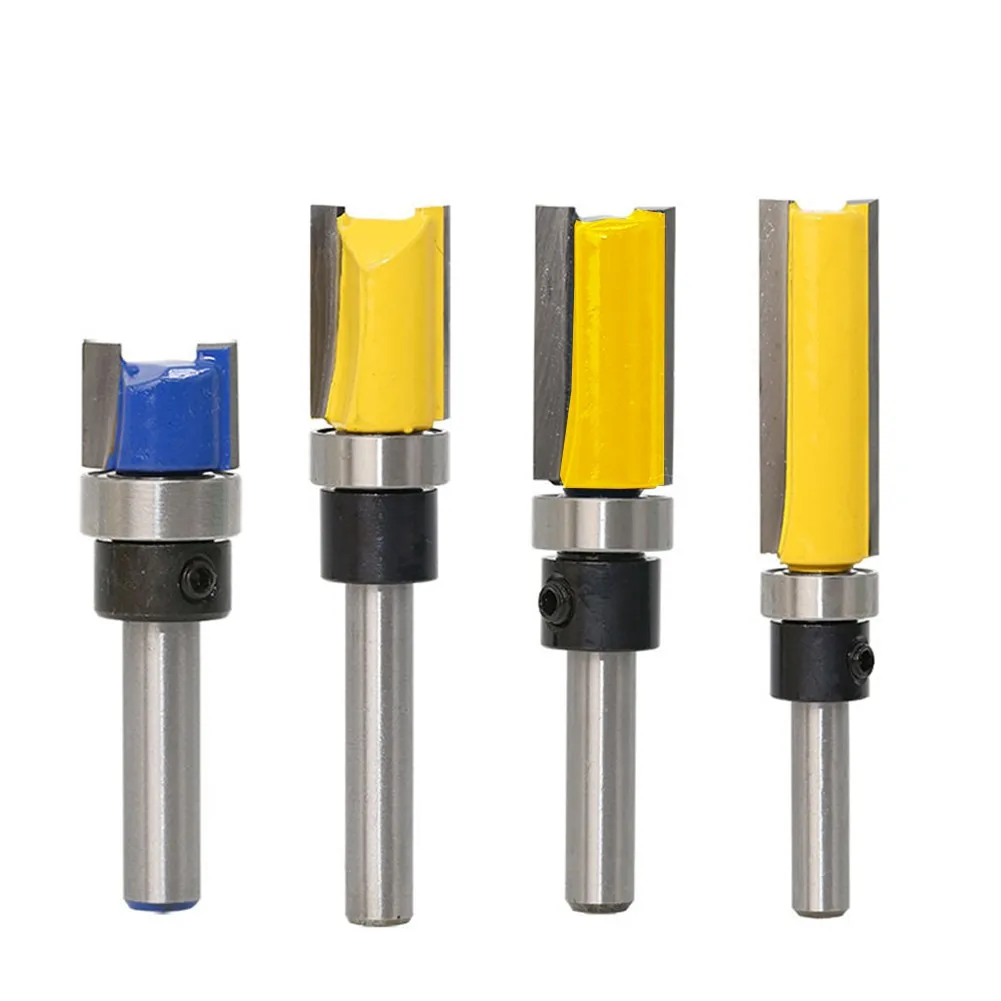 

4pcs Router Bit Template Cutter 1/4 Shank Straight Woodwork Wood Flush Trim Set Router Bits For 1/4 Shank Trimming Machine