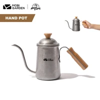 mobi garden hand punching pot exquisite camping 304 stainless steel retro coffee pot long mouth teapot hand punching pot
