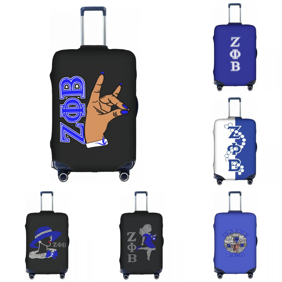 

Zeta Phi Beta Travel Luggage Cover Suitcase Cover Fits 18-32" Luggage