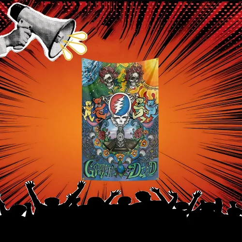 Фото Флаг с изображением рок-музыки в стиле Grateful Dead, 3x5 футов, полиэстеровый баннер для декора стен спальни, подарок для любителей музыки №3