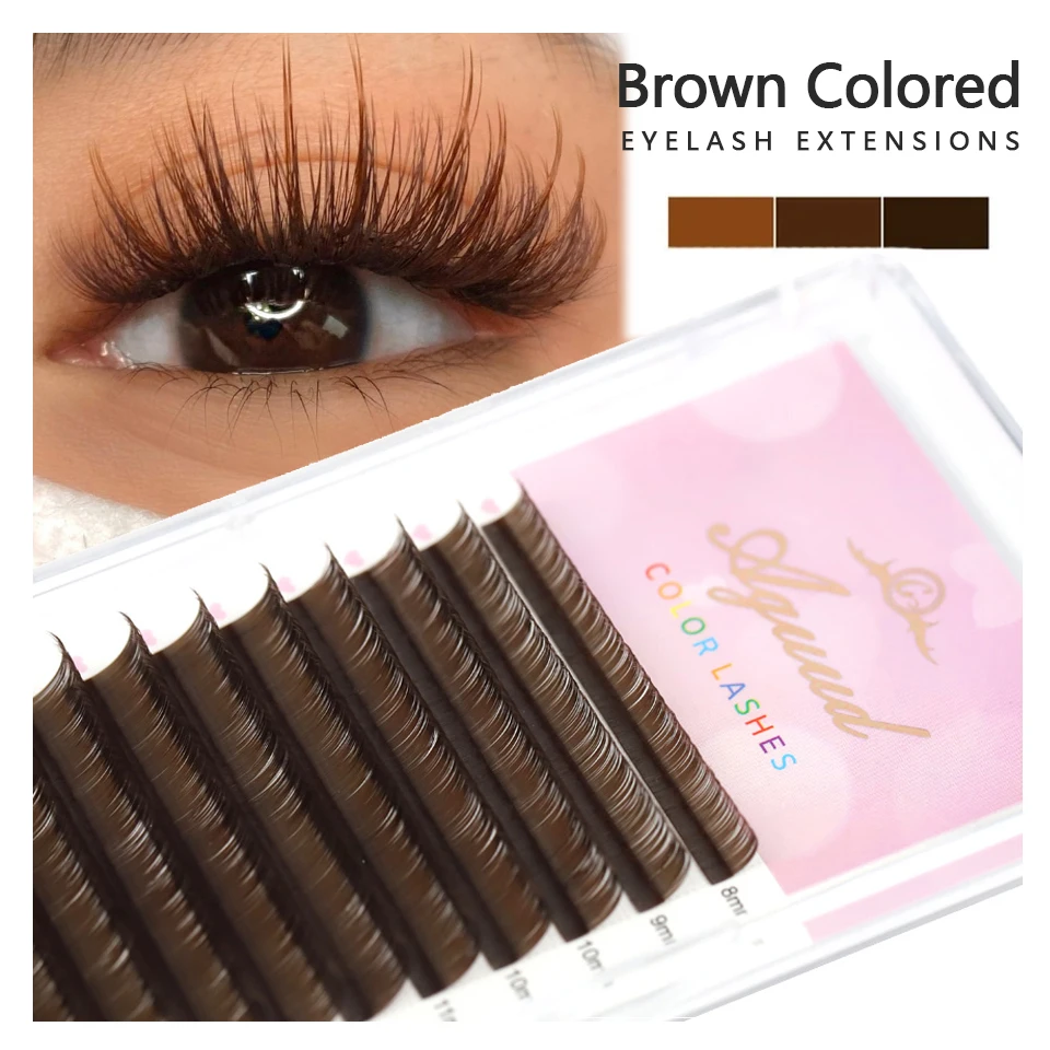 Ful Eyelash Lashes Brown Silk Lash Blue Purple Pink Uv False Cilia Makeup