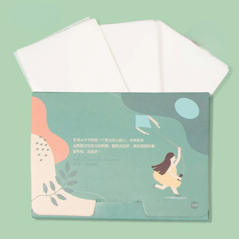 

100pcs/set Absorbent Paper Oil Control Wipes Women Face Make Up Cleansing Blotting Oil Shrink Pore Face Cleaning Tools Summer