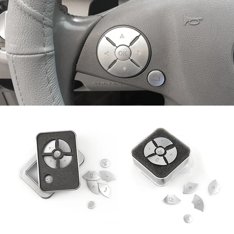 Для Mercedes Benz E C S GLK R ML GL CLS SLK Class W212 W204 ABS хромированные наклейки на кнопки руль