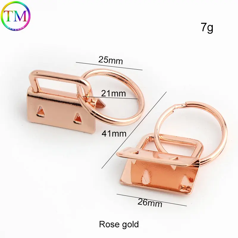 6mm 38mm Rose gold High Quality Metal O Ring Round Carabiner Spring ring Hardware Connector For DIY Leather Handsbag Accessories
