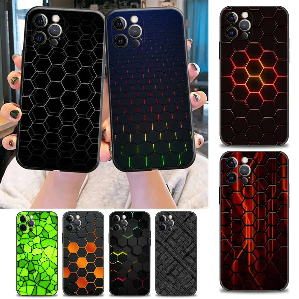 

Phone Case for iPhone 11 12 13 Pro 2020 7 8 SE XR XS Max 5 5s 6 6s Plus Case Soft Silicone Cover Technology 3D Chequered Pattern