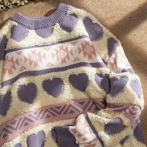 Женский трикотажный пуловер Zuolunouba акрил фиолетовый