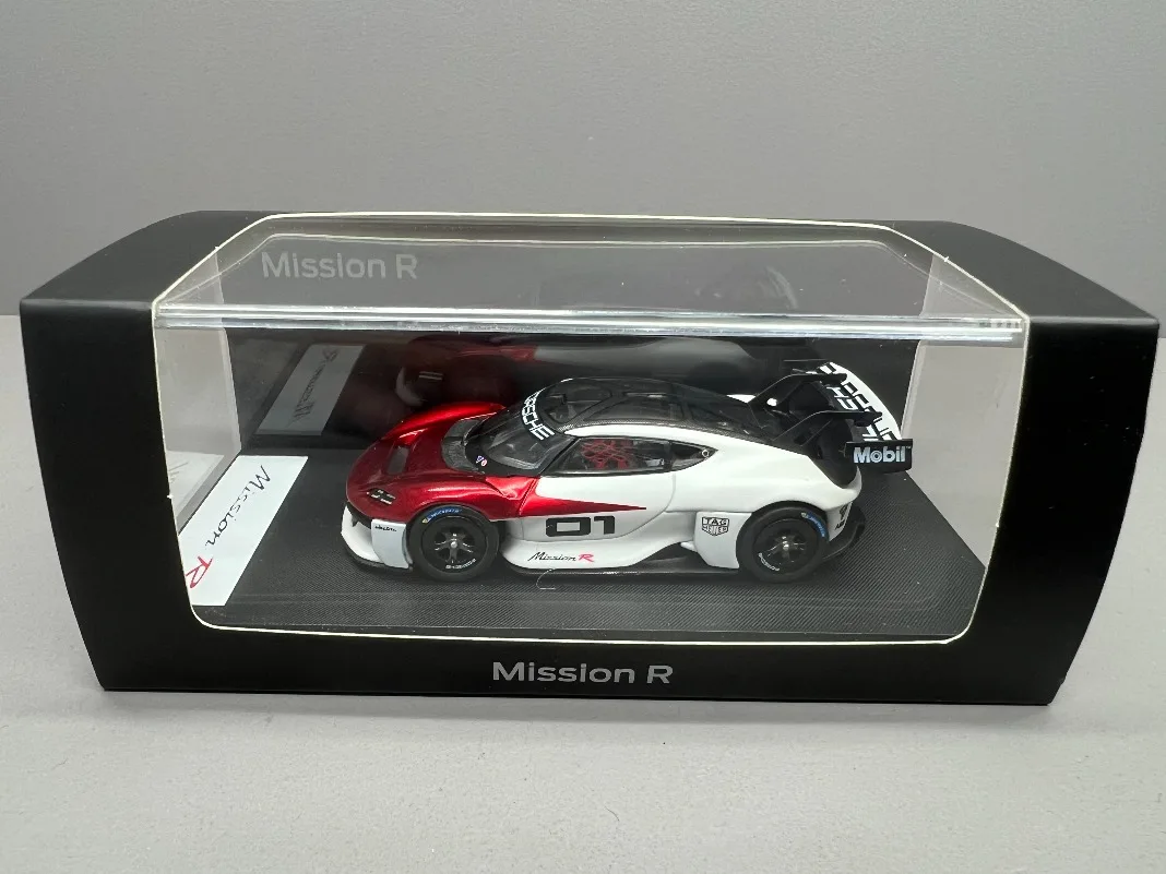 Фото Коллекционная модель автомобиля Karium Diecast Porsche Mission R Concept в масштабе 1/64, литая под давлением, из сплава, игрушка №5