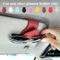 1pc car sun visor glasses clips holder pu leather multifunction credit card holder sunglasses holder clip car interior storage