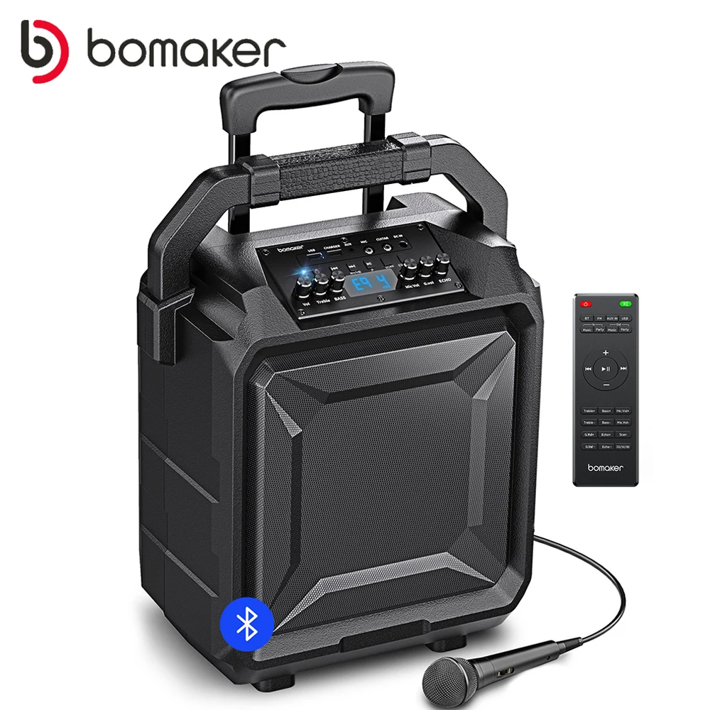Динамик для караоке BOMAKER 500 Вт перезаряжаемый с FM 8 EQ дюймовым низкочастотным